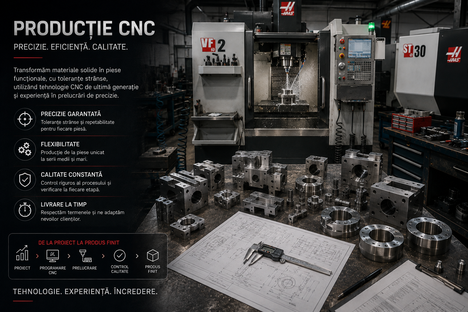 Detaliu producție CNC